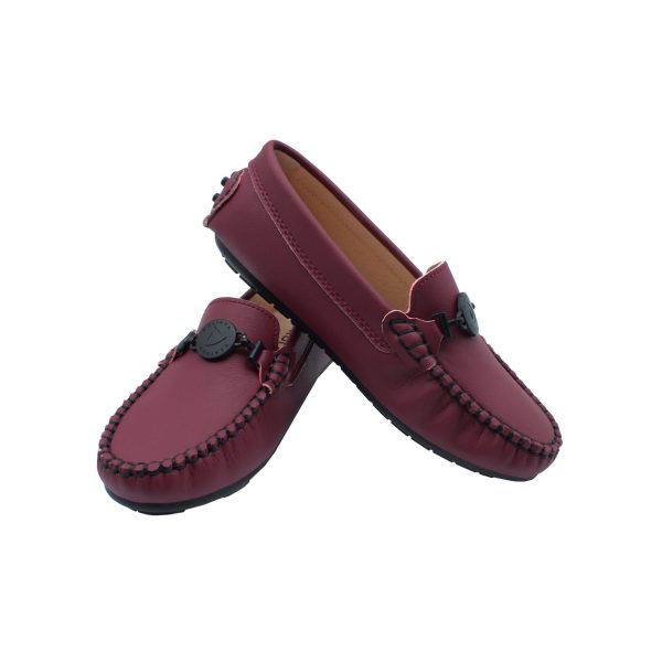 Burgundy buckle moccasin
