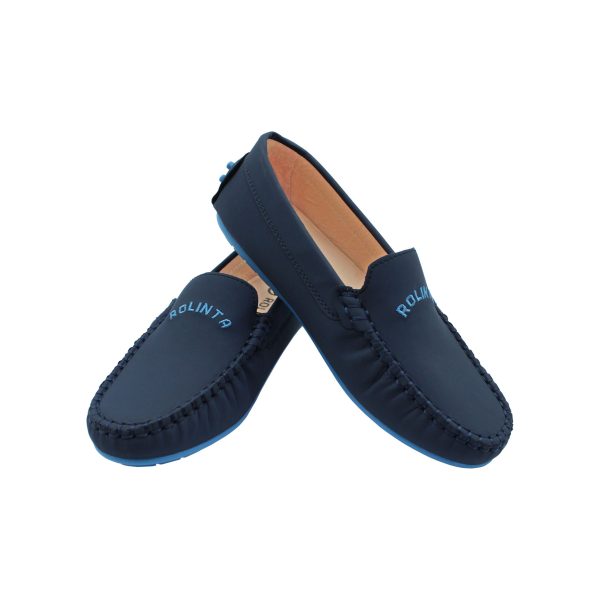 Blue Moccasin with inscription