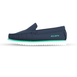 Navy blue high moccasin