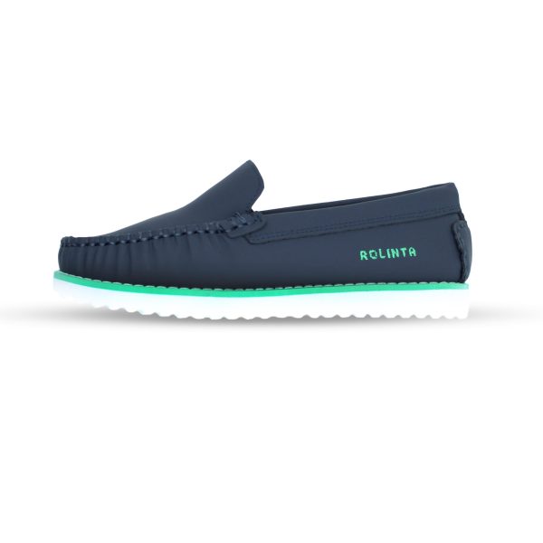 Navy blue high moccasin