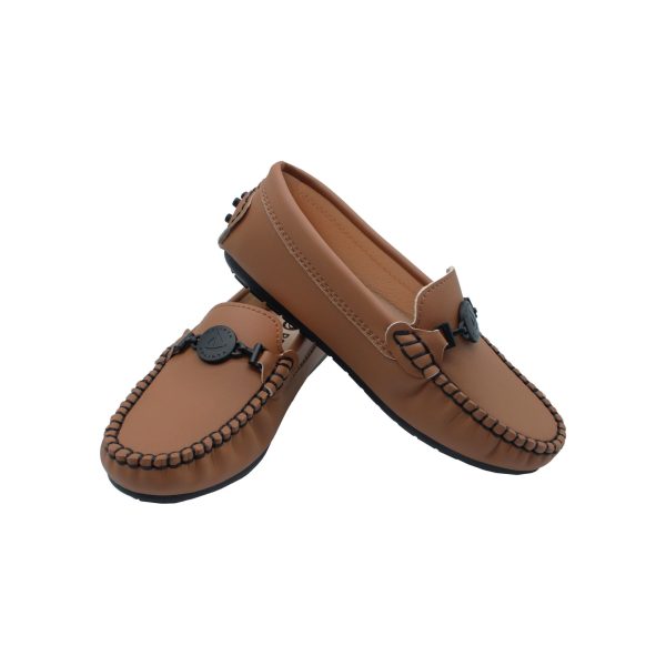 Camel buckle moccasin